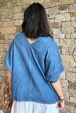 Rustic Nature Linen Blend Pocket Tee Washed Navy